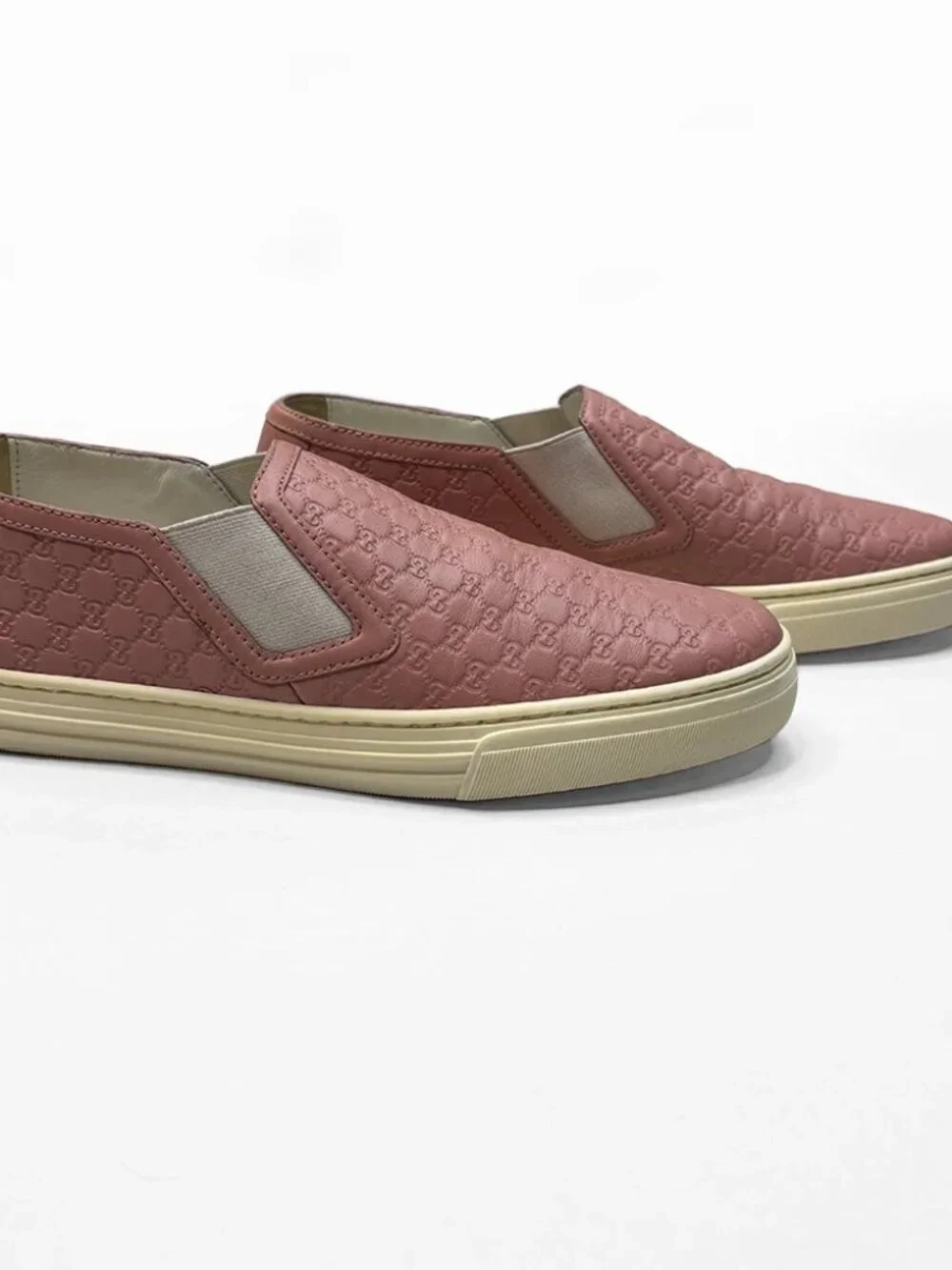 Gucci Women Soft Pink Micro Guccissima Leather Loafer Sneaker US 8 - Picture 2 of 8